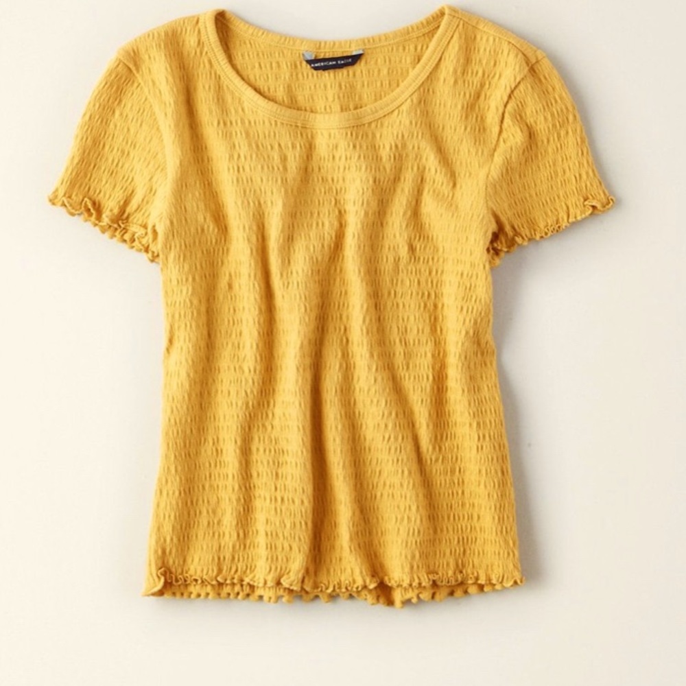 Yellow smocked tee